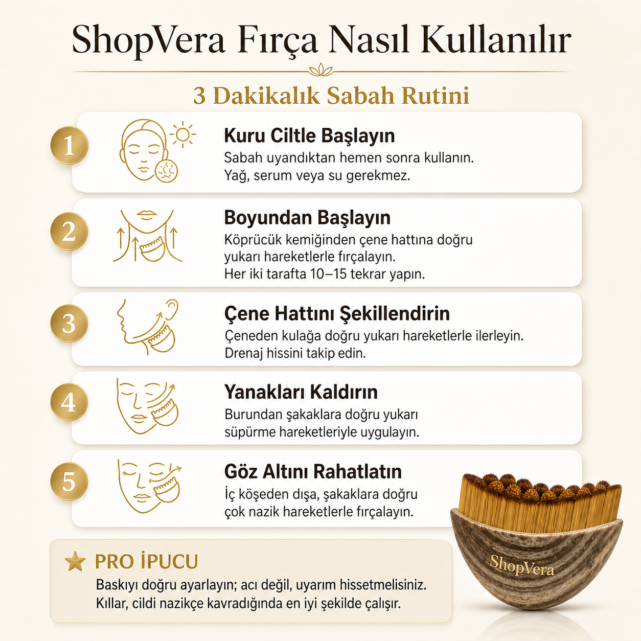 ShopVera Yüz Masaj & Kontür Fırçası